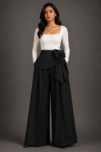 Midnight Grace Bow Palazzo Pants