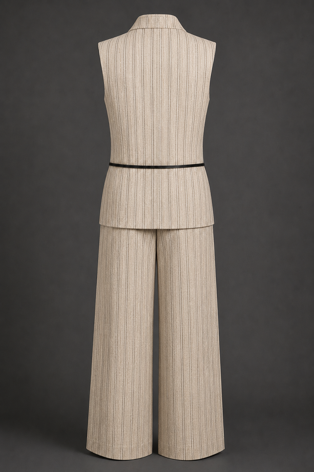 Sandstone Pinstripe Power Set - Women's Sand Suit