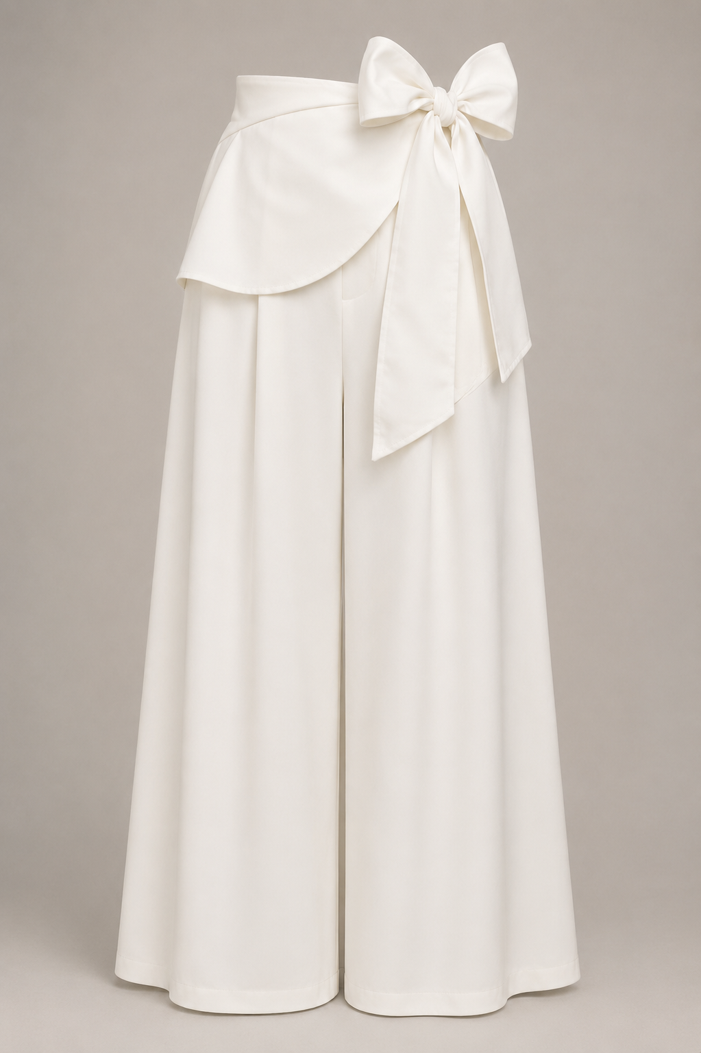 Ivory Grace Bow Palazzo Pants