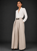 Sandstone Tailored Palazzo Pants