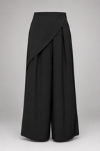 Black drape pants on a white background