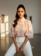 Blush Bloom Embroidered Top