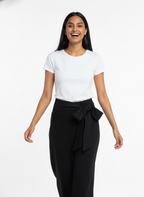 Black Linen Tie-Front Pants