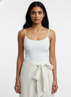 White Linen Tie-Front Pants